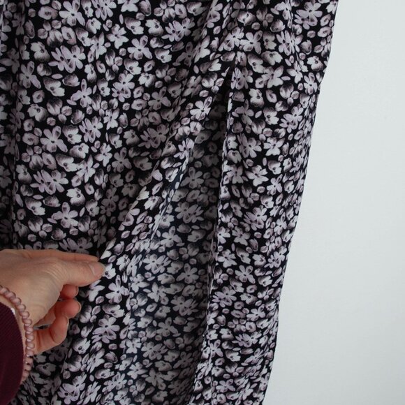 Abercrombie & Fitch Womens Floral Twist High Slit Midi Skirt Size L Dainty Fairy - Picture 5 of 8